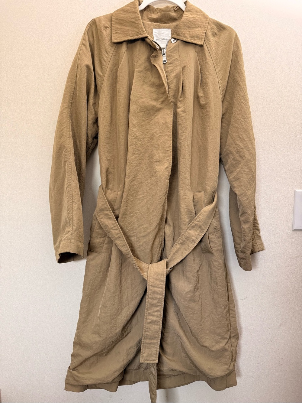 Avec Les Filles Khaki Trench Coat with Belt